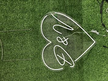 Brighten Your Love: Perfect for Weddings, Engagements, and Romantic Evenings with the D And V Heart Yellow LED Neon Sign