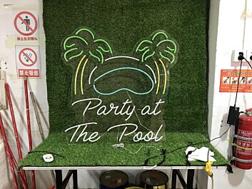 Brighten Up Your Poolside Bash: The Ultimate Party At The Pool Custom LED Neon Sign for Bars, Weddings, and Home Gatherings.