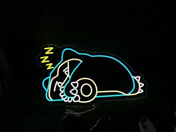 Brighten Up Your Game Room, Kids Room, or Party Space with the Sleeping Snorlax Custom LED Neon Sign