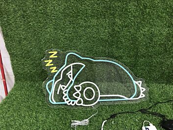Brighten Up Your Game Room, Kids Room, or Party Space with the Sleeping Snorlax Custom LED Neon Sign