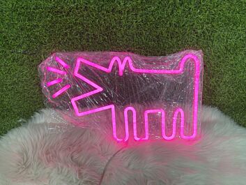 Brighten Up Your Home, Office, or Bar with the Captivating Barking Wolf Purple LED Neon Sign.