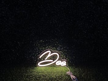 Enhance Your Space: Dee White LED Neon Sign for Home Decor, Office Chic, Storefronts, Bars & Memorable Weddings