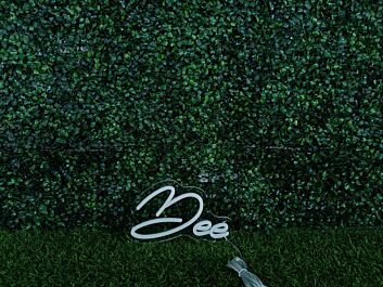 Enhance Your Space: Dee White LED Neon Sign for Home Decor, Office Chic, Storefronts, Bars &amp; Memorable Weddings