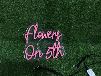 Brighten Your Wedding and Bar Ambiance with Flowers On 5th LED Neon Sign.