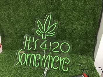 Brighten Up Your Bar, Home, or Celebratory Events with the Its 4120 Somewhere Green Leaf LED Neon Sign.