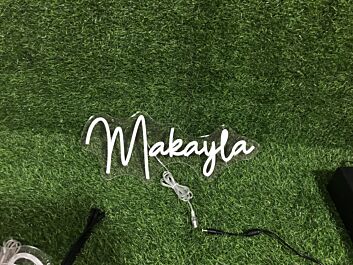Brighten Your Spaces: Home, Office, or Store Ambience with Makayla White LED Neon Sign.