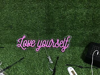 Elevate Weddings, Parties, and Bedroom Ambiance with Pink Love Yourself LED Neon Sign.