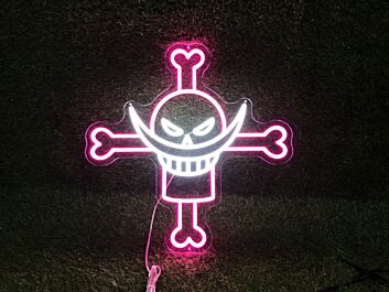 Add a Swashbuckling Glow to Your Bar, Themed Party, or Man Cave with the Pirate Head With Bone Cross LED Neon Sign.