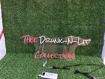 Elevate Your Bar, Party, or Wedding Ambience with Thee Drunk N Lit Collection LED Neon Sign.