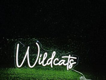 Brighten Up Your Bar, Office, or Game Room with Wildcats White LED Neon Sign.
