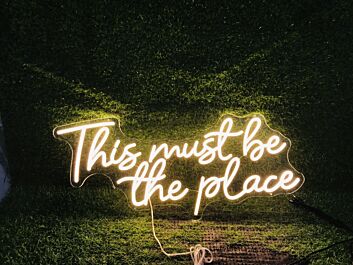 Brighten Your Space: Perfect for Bars, Weddings, and Home Decor - The Yellow This Must Be The Place LED Neon Sign