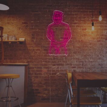 Brighten Up Your Bedroom or Add a Playful Touch to Your Bar with the Sexy Boy With Halo LED Neon Sign.