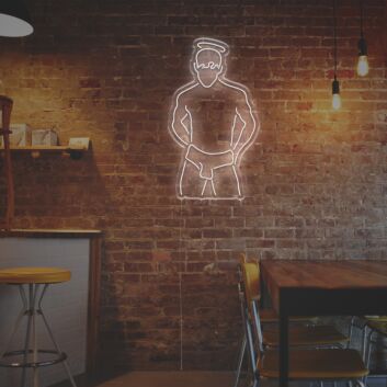 Brighten Up Your Bedroom or Add a Playful Touch to Your Bar with the Sexy Boy With Halo LED Neon Sign.