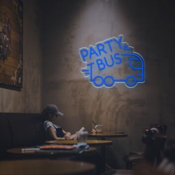 Brighten Up Your Bar, Office, or Party Events with the Vibrant Party Bus LED Neon Sign.