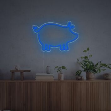 Brighten Up Any Space - Home, Bar, or Office with the Pig Line Drawing LED Neon Sign.