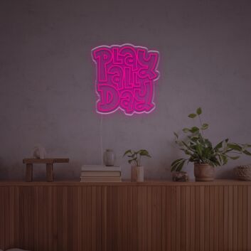Brighten Your Gaming Room or Bar: Play All Day By Fat Font LED Neon Sign Brings Vibrant Fun.
