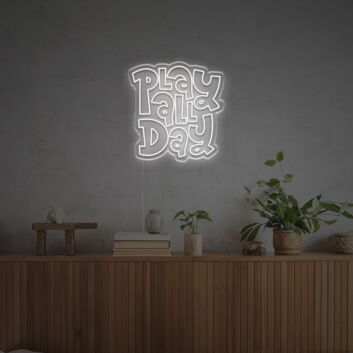 Brighten Your Gaming Room or Bar: Play All Day By Fat Font LED Neon Sign Brings Vibrant Fun.