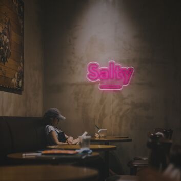 Brighten up your bar, cafe, or kitchen with the vibrant glow of Salty LED Neon Sign.