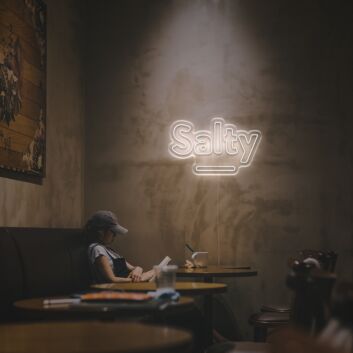 Brighten up your bar, cafe, or kitchen with the vibrant glow of Salty LED Neon Sign.