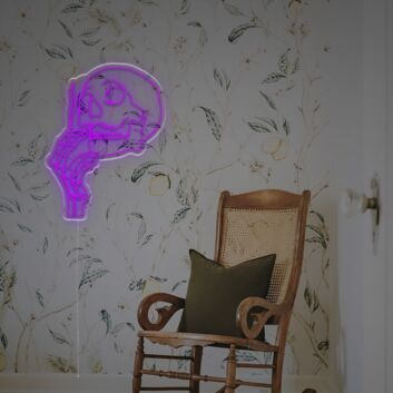 Elevate Your Bar or Man Cave Ambiance with the Smoking Skull Man LED Neon Sign