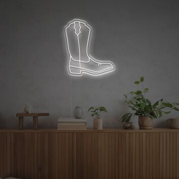 Brighten Up Your Western Themed Party or Country Home with the Cow Boy Boots LED Neon Sign.