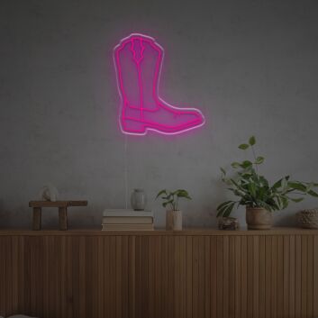 Brighten Up Your Western Themed Party or Country Home with the Cow Boy Boots LED Neon Sign.