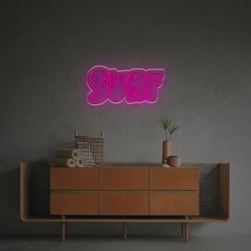 Brighten Your Beach-Themed Spaces: Surf Word LED Neon Sign Perfect for Home Decor, Casual Bars, and Cool Retail Settings