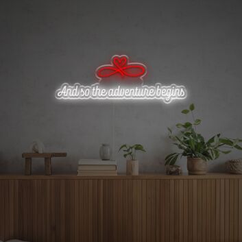Brighten Your New Beginnings: Perfect for Weddings, Graduations, and Home Decor with And So The Adventure Begins LED Neon Sign.