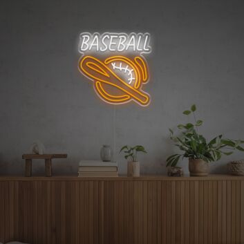 Brighten Up Your Game Room, Bar, or Sports Fan Cave with the Baseball LED Neon Sign.