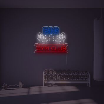 Brighten Up Your Gym, Office, or Bar Ambiance with the Big Gym Club LED Neon Sign.