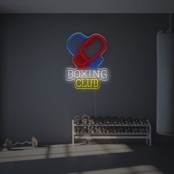 Enhance Your Bar, Gym or Man Cave Ambiance with the Boxing Club LED Neon Sign.