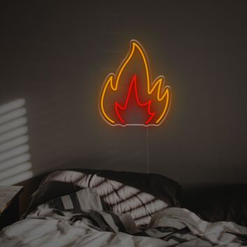 Brighten Your Space with Fire Flame LED Neon Sign: Perfect for Home Decor, Bars, and Festive Celebrations.