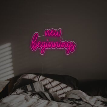 Brighten Your Special Moments: New Beginnings LED Neon Sign for Weddings, Celebrations, and Cozy Home Vibes.