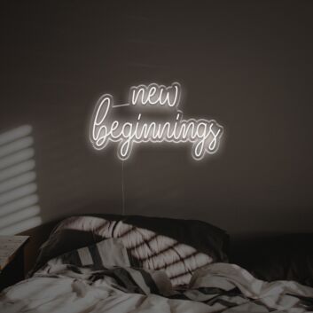 Brighten Your Special Moments: New Beginnings LED Neon Sign for Weddings, Celebrations, and Cozy Home Vibes.