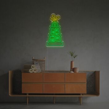 Brighten Your Bar, Office, or Man Cave with the Gleaming Oil Rig LED Neon Sign.