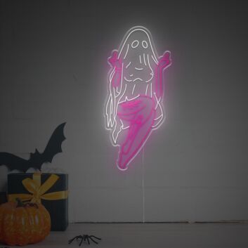 Brighten Up Your Bar, Gaming Room, or Bachelor Pad with the Edgy Appeal of the Fuck Hands Girl Ghost LED Neon Sign