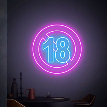 Elevate your entertainment space with 18 Neon Sign Adults Only Neon Sign, perfect for bars, game rooms, and exclusive parties.