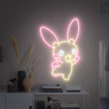 Brighten Up Your Kids&#039; Bedroom or Add a Whimsical Touch to Parties with the Anime Rabbit Cat Neon Light Wall Lights Led Neon Sign.