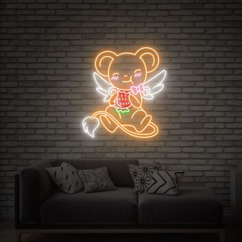 Brighten Up Your Space: Anime Sakura Magical Girl Card Hunter Kero Strawberry Neon Sign for Bars, Gaming Rooms, and Anime-Themed Celebrations
