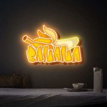 Brighten Your Spaces: From Home Decor to Office, Store, and Bars with Banana Neon Sign Light Handmade Banana UV Neon Sign.