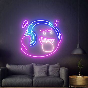 Add a Spooky Glow to Your Home, Office, or Halloween Party with Boo Neon Sign Super Boo Cute Ghost Neon Sign.