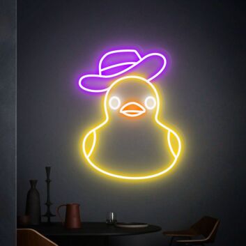 Brighten Up Your Bar, Game Room, or Man Cave with the Whimsical Cowboy Duck Led Sign - A Perfect Fusion of Fun and Light.