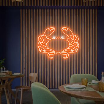 Transform Your Space into a Seaside Retreat: Perfect for Home, Bars, and Coastal Themed Parties with Crab Neon Sign Fish Neon Lights Decor Dining Room Wall Decor.