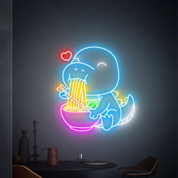 Elevate Your Dining Experience: Cute Dragon Ramen Neon Sign for Japanese Noodles - Perfect Led Neon Wall Decor for Home Kitchens, Ramen Bars, and Anime-themed Parties
