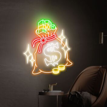 Brighten Up Your Game Room, Office, or Store with the Versatile Dollar Money Neon Light Decor for a Unique Ambiance.