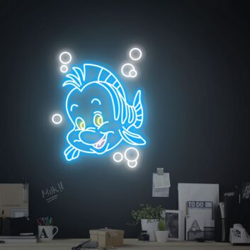 Brighten Your Child’s Bedroom or Themed Party with the Finding Dory Little Mermaid Fish Neon Sign.
