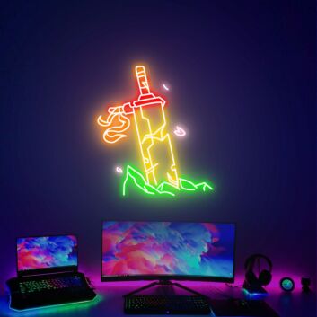 Brighten Your Living Space or Gaming Den with Mountain Sword Art Neon Sign – A Perfect Gift for Sword Enthusiasts and a Unique Addition to Bars, Stores, or Themed Weddings.