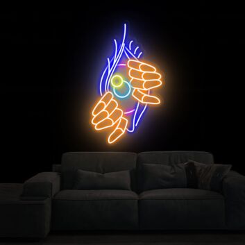 Brighten Your Living Space, Office, or Celebrate in Style with Open The Evil Eye Neon Signs - The Ultimate Game Neon Home Decor and Perfect Neon Party or Thanksgiving Gift.