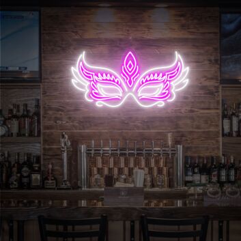 Enhance Your Party, Wedding, and Bar Ambiance with the Party Neon Sign Makeup Party Mask Neon Neon Sign.
