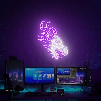 Brighten Your Home, Bar, or Game Room Ambiance with Skull Dragon Neon Sign For Wall.